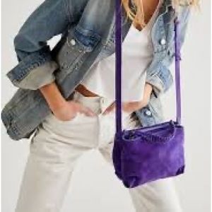 Purple Suede Crossbody Bag